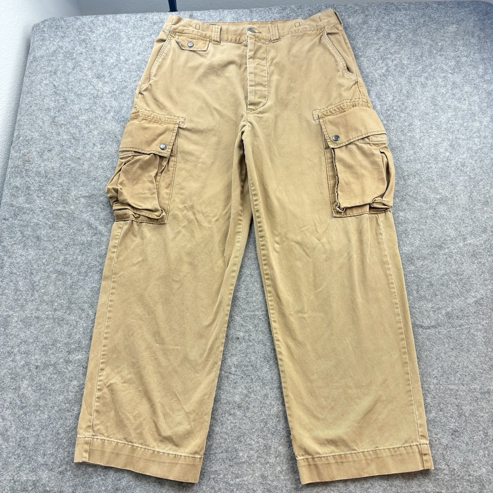VTG Polo Ralph Lauren 67 Cargo Pants Men 34x29 Khaki Military Utility Button Fly